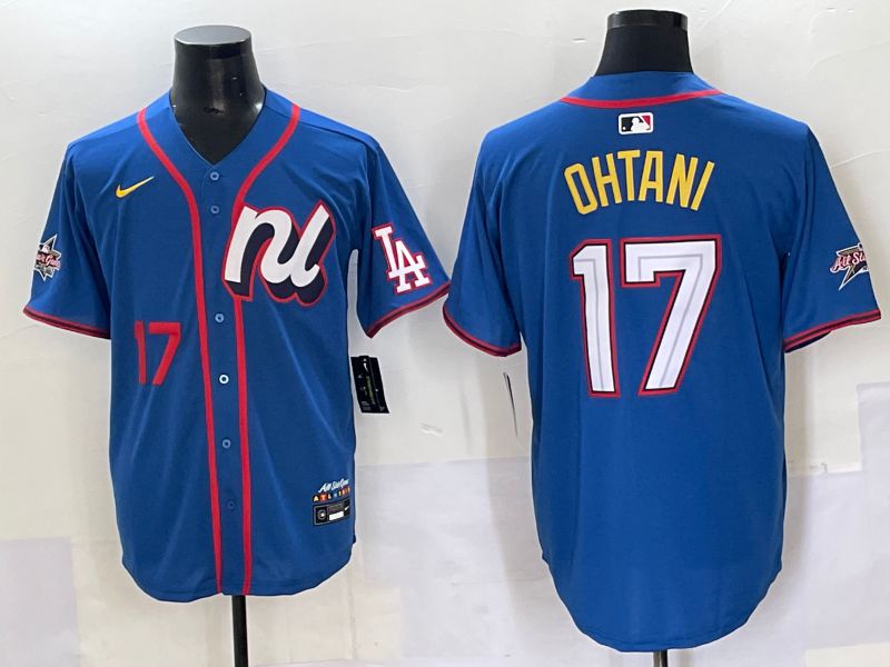 Men 2025 Los Angeles Dodgers #17 Ohtani Blue All star Nike MLB Jersey style 4